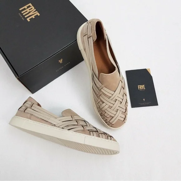 FRYE IVY HUARACHE WOVEN LEATHER SNEAKERS OFF WHITE NWT SZ